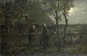 Jozef Israels Chatting Neighbors oil painting